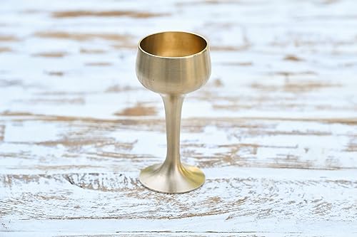 Miniatura 4 de DeKulture Kansa Ayurveda - Vasos de bronce hechos a mano para utensilios de bar, 1.5 x 4.0 pulgadas (profundidad), 1.7 onzas