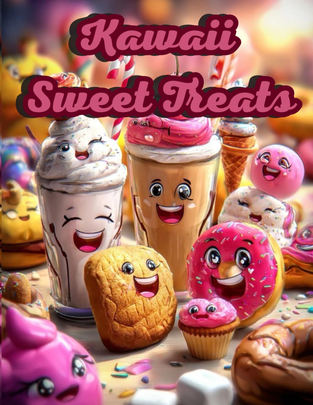 Kawaii Sweet Treats: Color the cutest desserts and candies in a world full of sweetness!