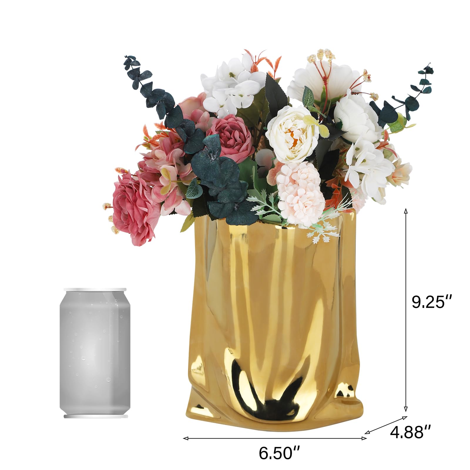 Amazon.com: VanEnjoy Large Gold & Silver Ceramic Vases - Wide