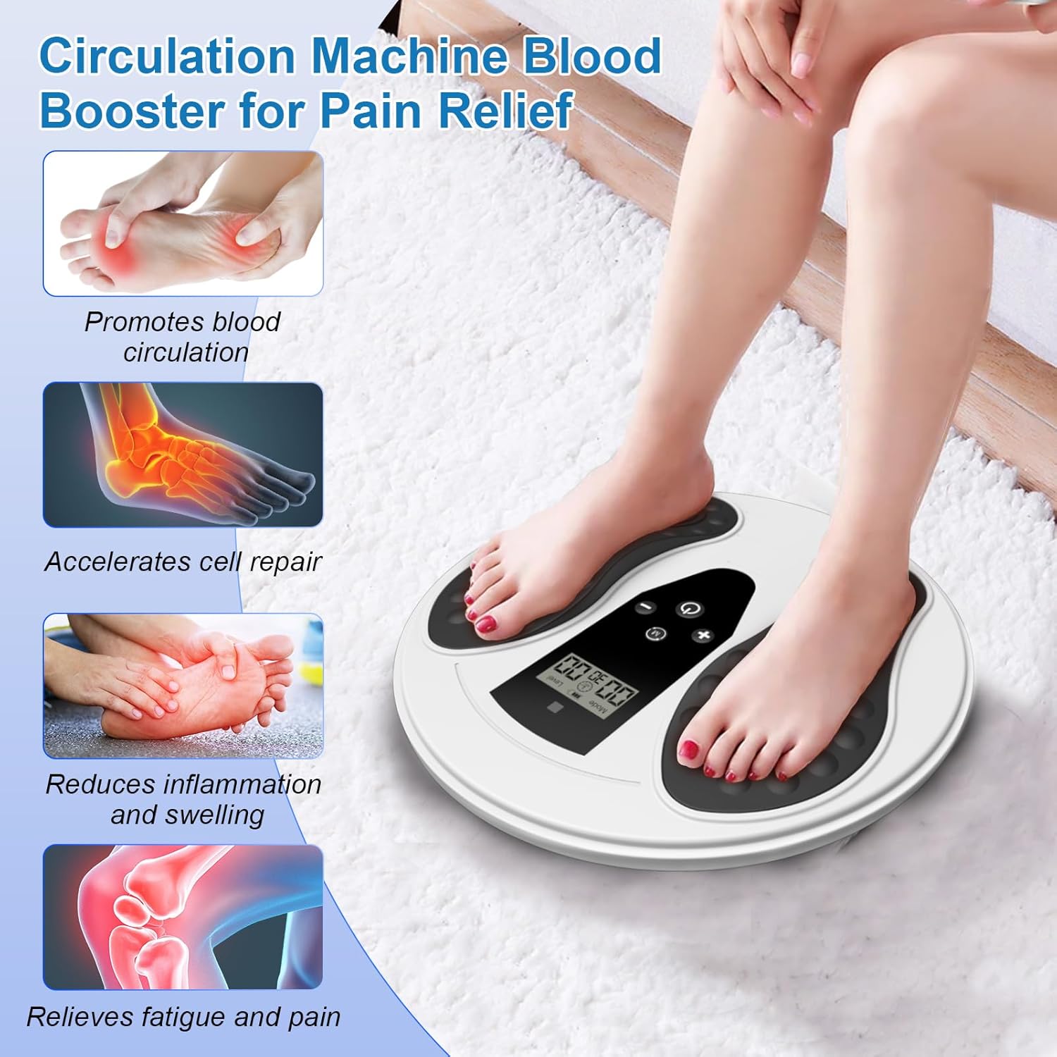 FSA EMS Foot Massager Pro for Neuropathy & Pain Relief with Upgraded Infrared Therapy, Rechargeable TENS Electric Muscle & Nerve Stimulator for Plantar Fasciitis Relief, Blood Circulation Booster - Image 3