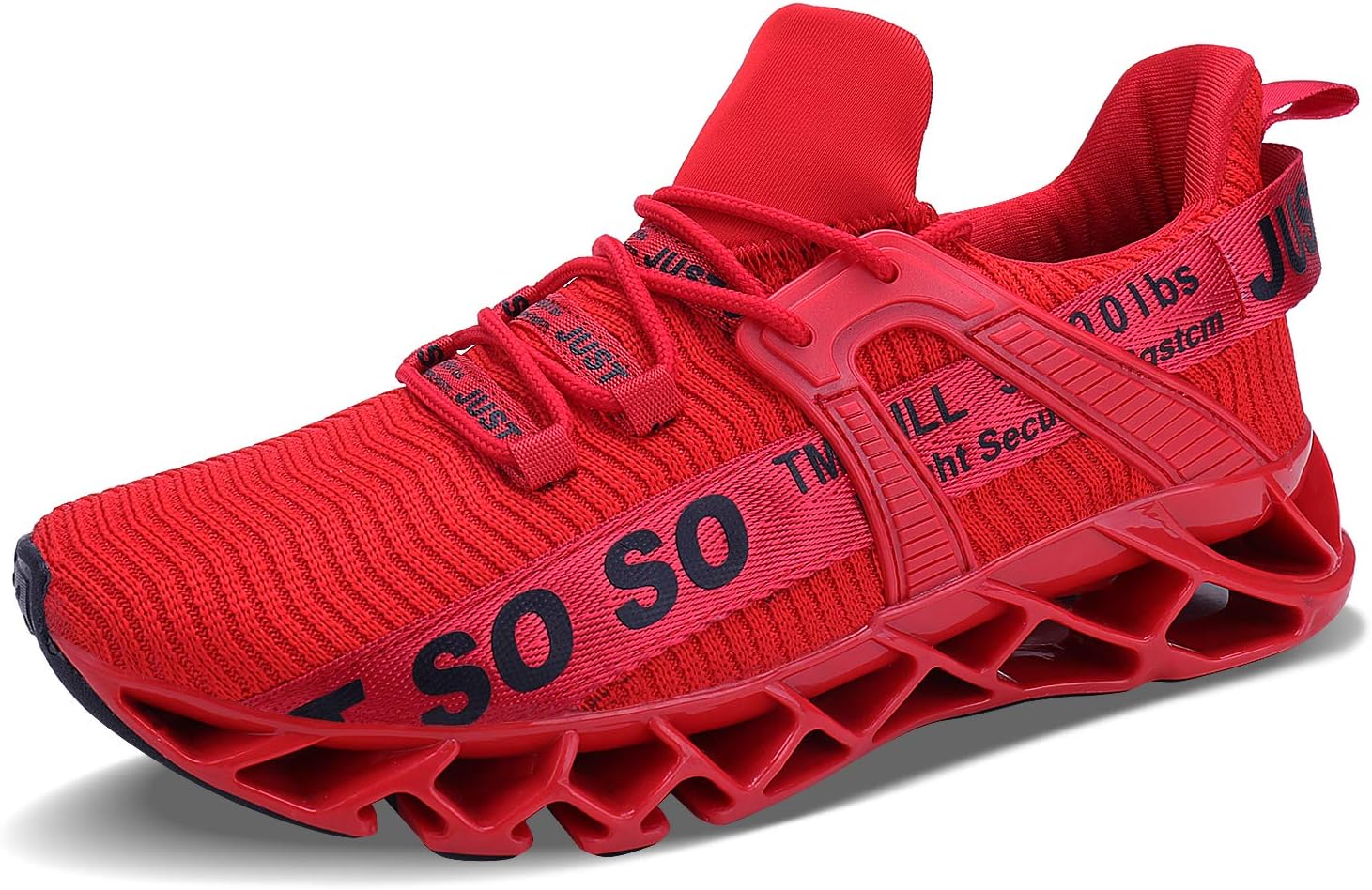 JSLEAP Mens Running Shoes Fashion Non Slip Athletic Tennis Walking Blade Sneakers, A Red, 6.5 UK