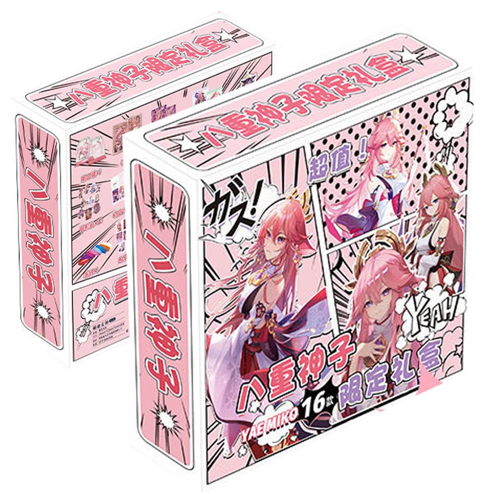 16 Gen Shin Figure Collections Lucky Box | Anime Game Figure Stand, Stickers, Badge, Poster, Cards, Bracelet | Gen Shin Impact Merch for Fans (Y)