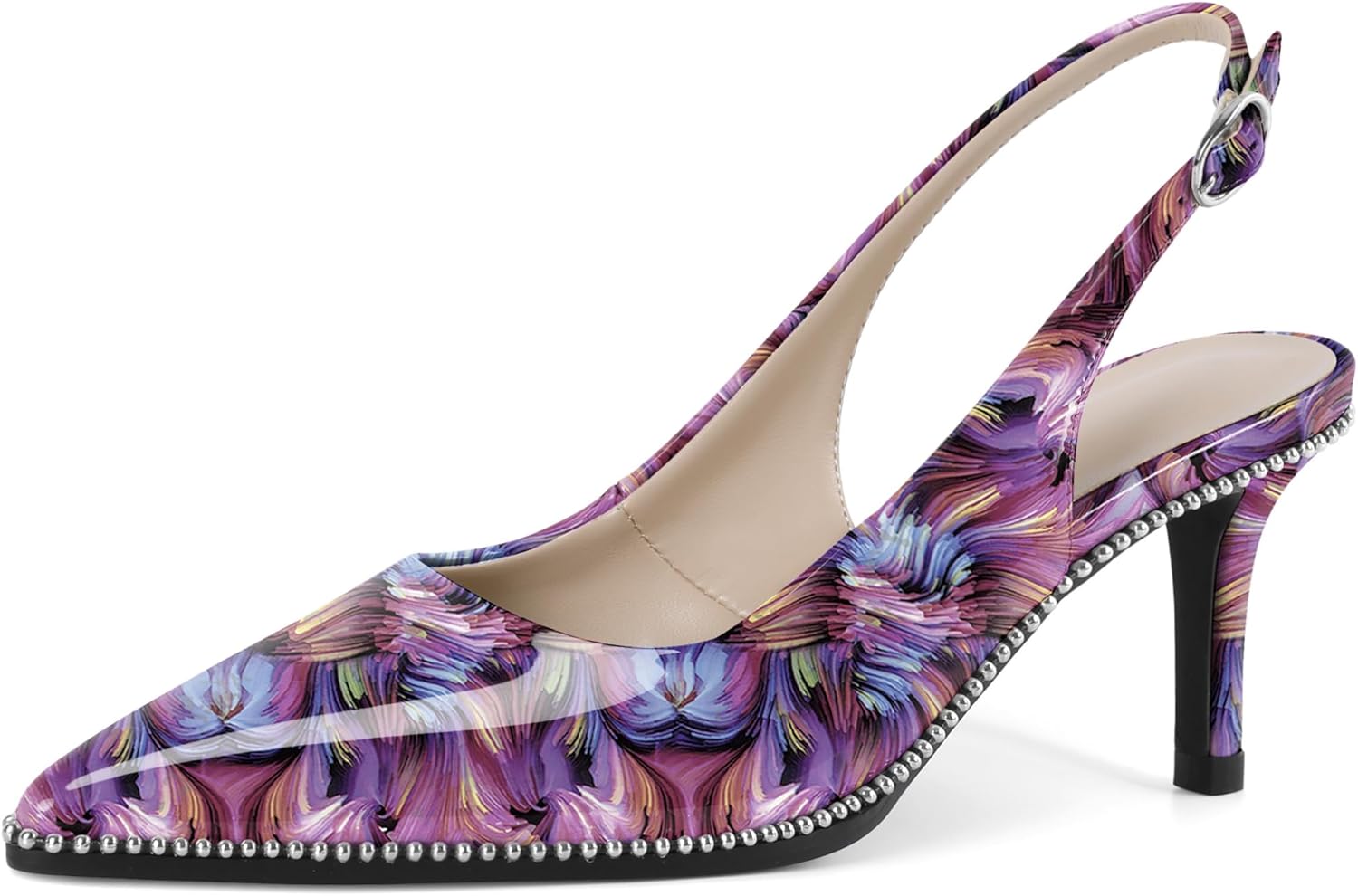 YODEKS Slingback Kitten Heels Women's Pointed Toe Low Heel Pumps 2.5 Inch Shoes Size 5-13