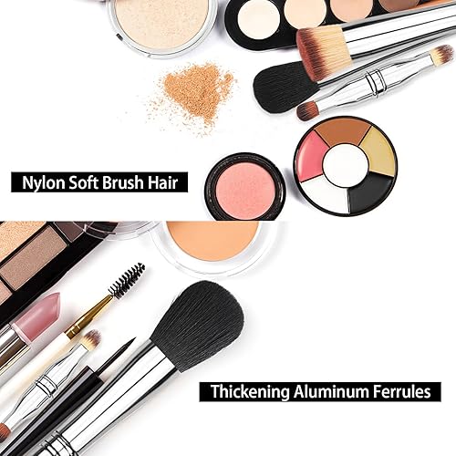 Miniatura 5 de Cepillo de maquillaje 4 en 1, cepillo de maquillaje de viaje de doble extremo, cepillo de base, brochas de maquillaje todo en uno