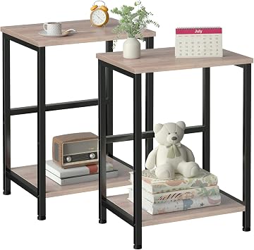 AMHANCIBLE Side Tables Set of 2, Bedside Tables, Coffee Table living room