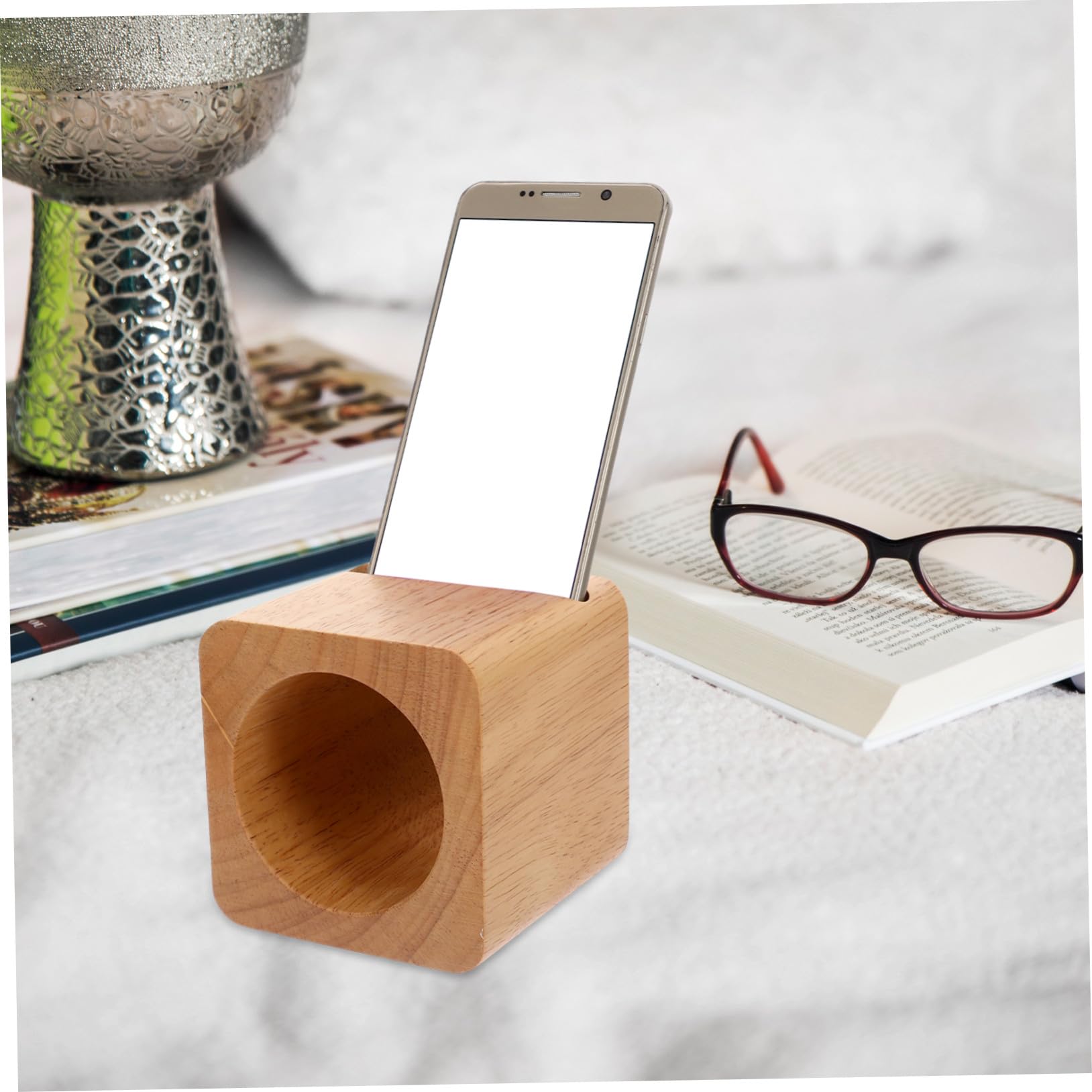 Soporte De Madera para Teléfono Móvil Pararse Soporte De Teléfono Móvil Bambú