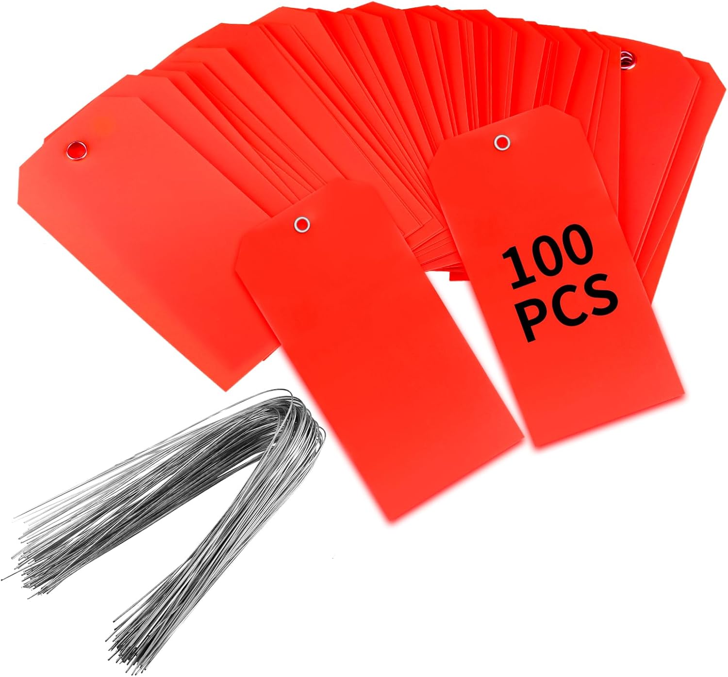 100 Pieces 4 3/4" x 2 3/8" Plastic Shipping Tags with
