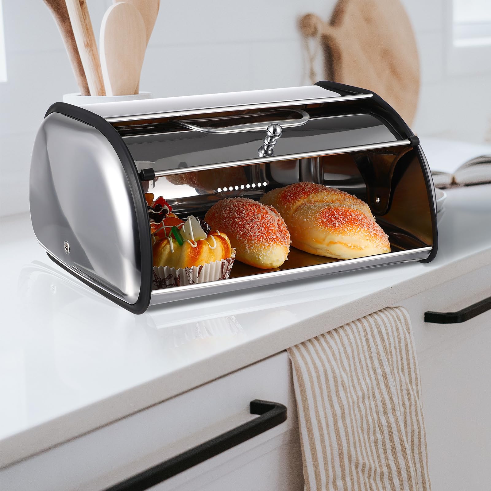Contenitore Portapane in Acciaio Inox per Cucina e Casa
