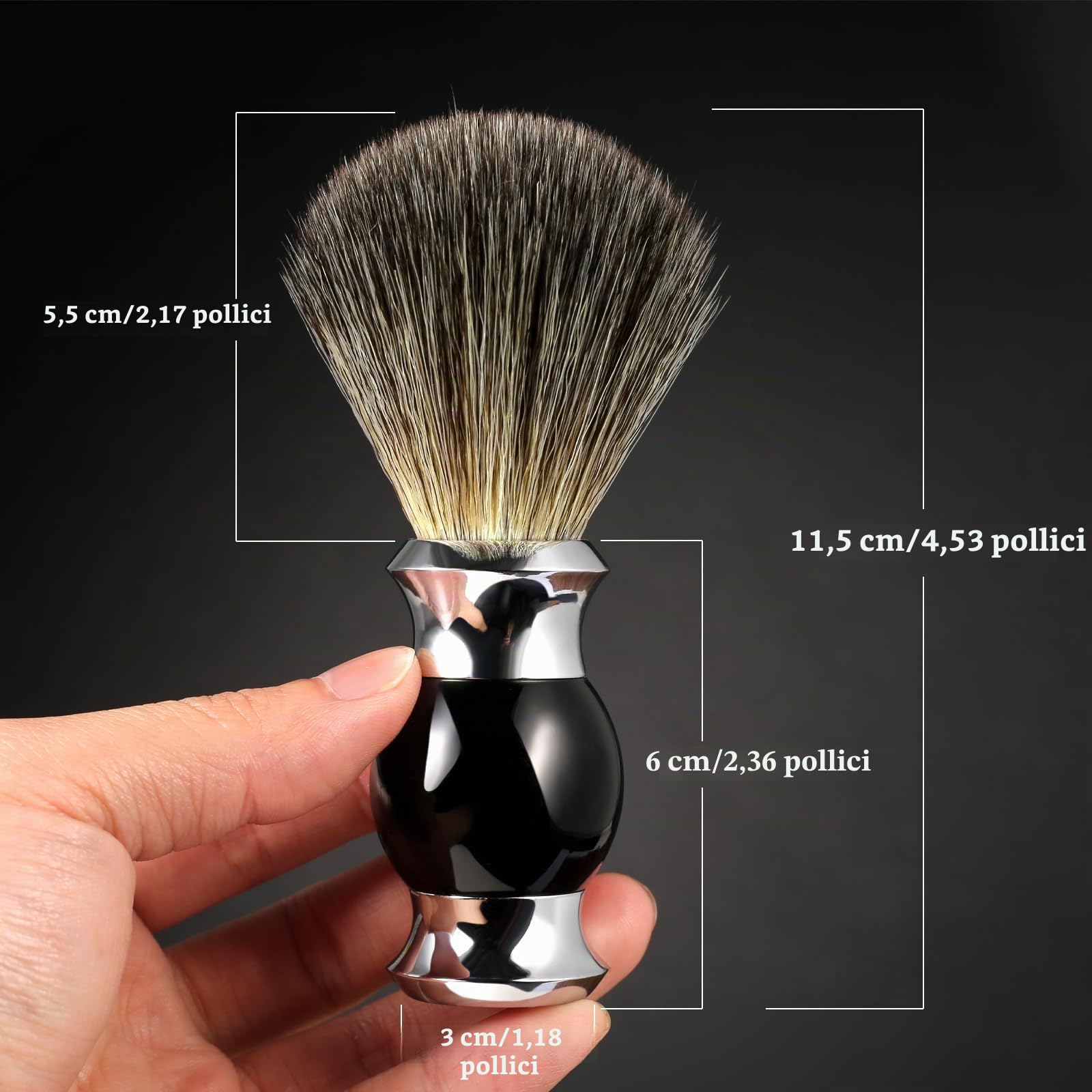 Set da barba Gillette Mach3 – Manico adatto lame Mach3 + Ciotola acciaio inox + Supporto metallico + Spazzola sintetica | Stabile, elegante, barba dolce senza irritazioni
