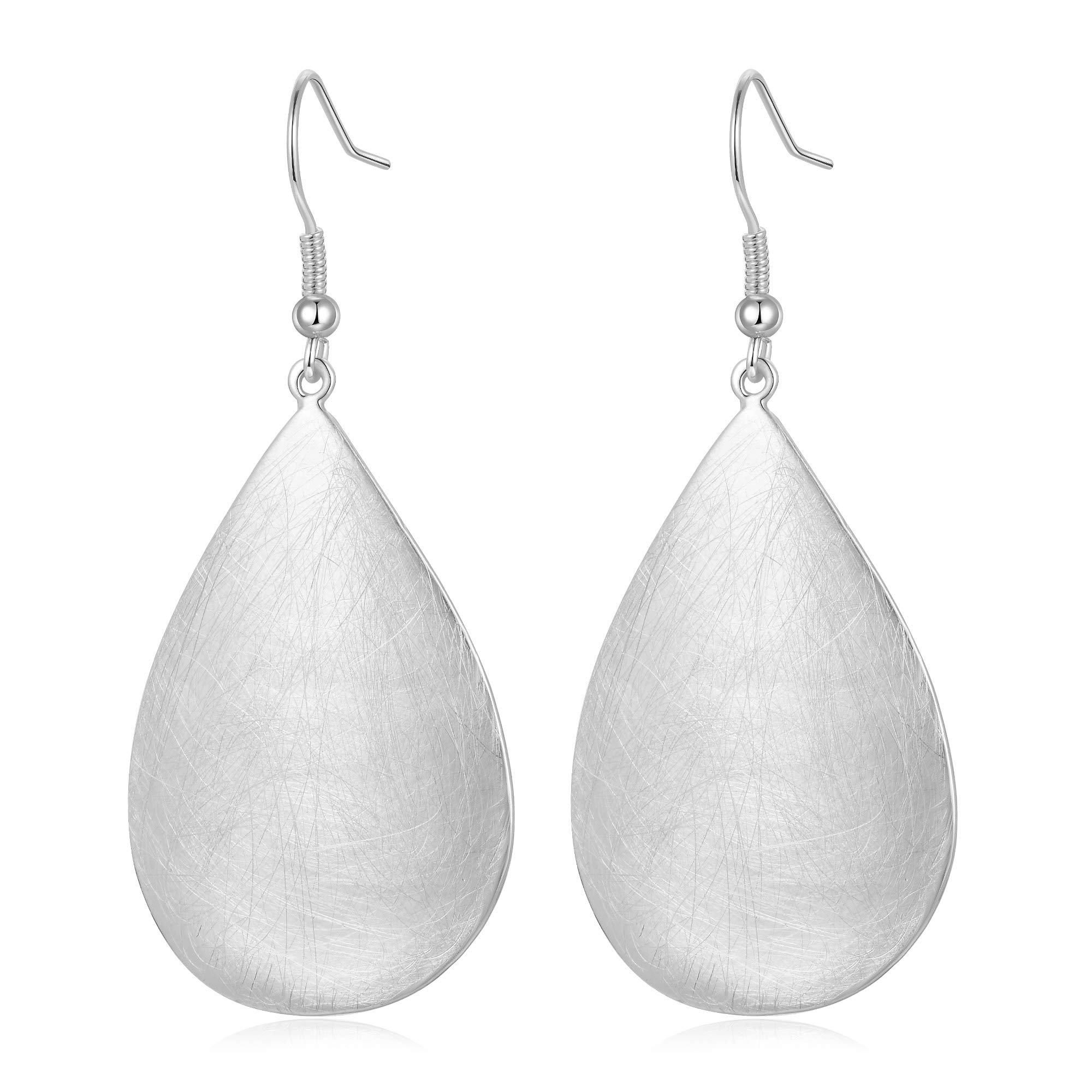 BIRSTONEBIRSTONE Handmade Teardrop Earrings with Brushed Finished Dangle Earrings