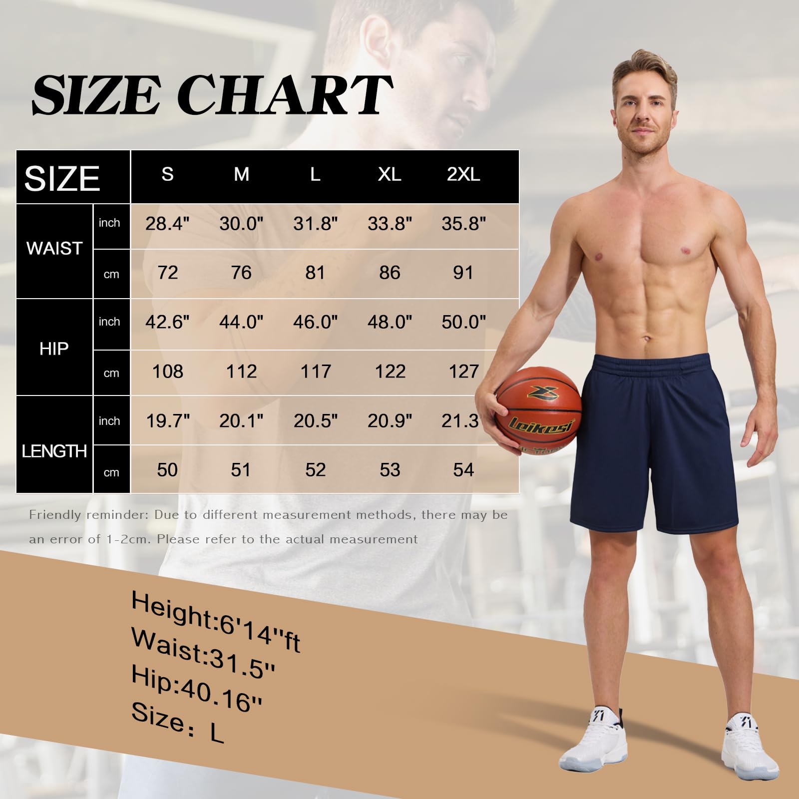 ZENGVEE 5-pak sportowe męskie spodenki treningowe szybkoschnące spodenki do koszykówki z kieszeniami do biegania na co dzień odzież sportowa