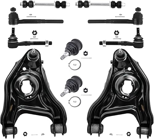 Miniatura 329 de Detroit Axle - Kit de suspensión frontal de 10 piezas para Chevy Trailblazer EXT GMC Envoy XL XUV Buick Rainier Isuzu Ascender Olds Bravada, brazos