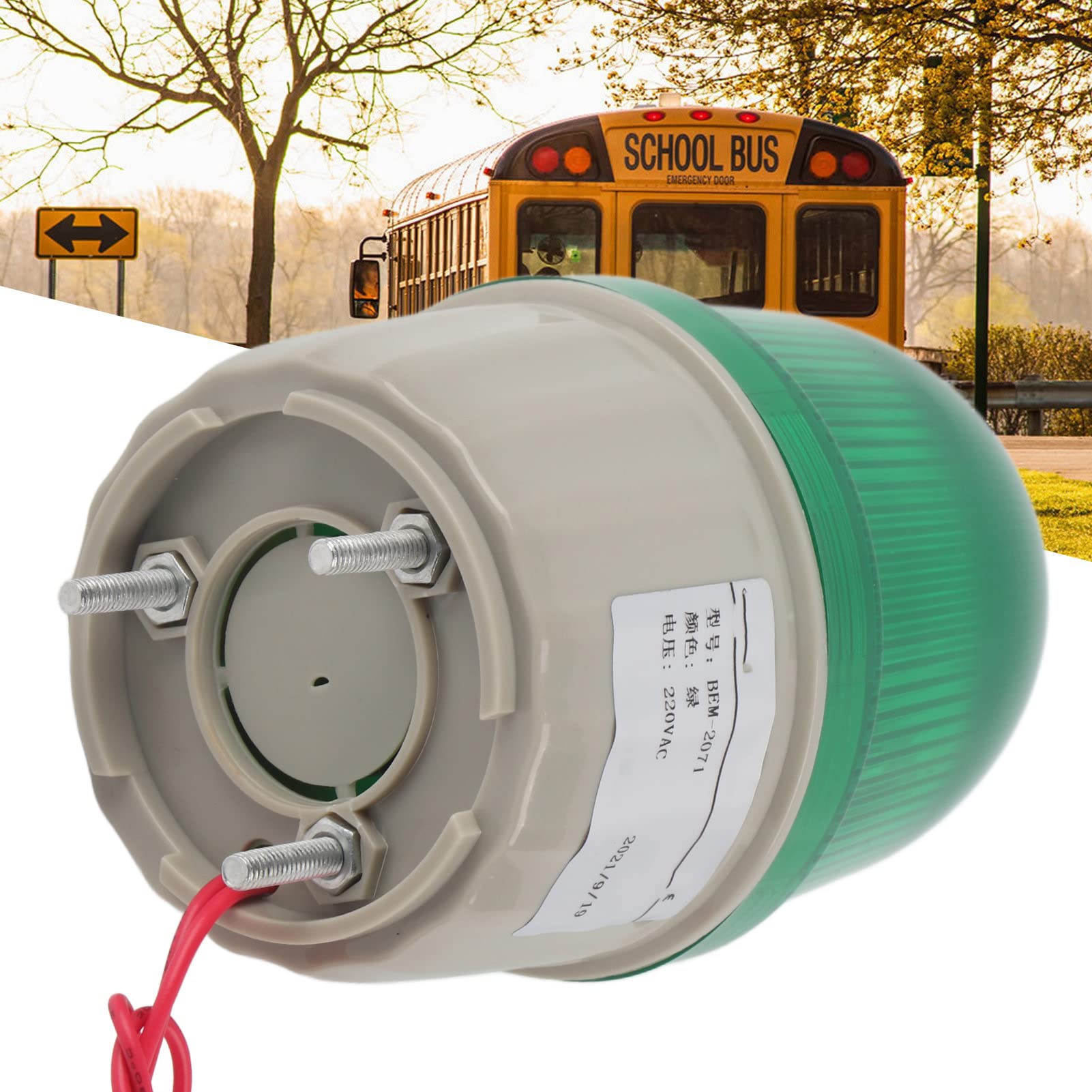 Spia Luminosa BEM-2071 Indicatore Lampeggiante Rotante a LED Spia Rotante Portatile Per Monitoraggio 220 V Ca(Verde)