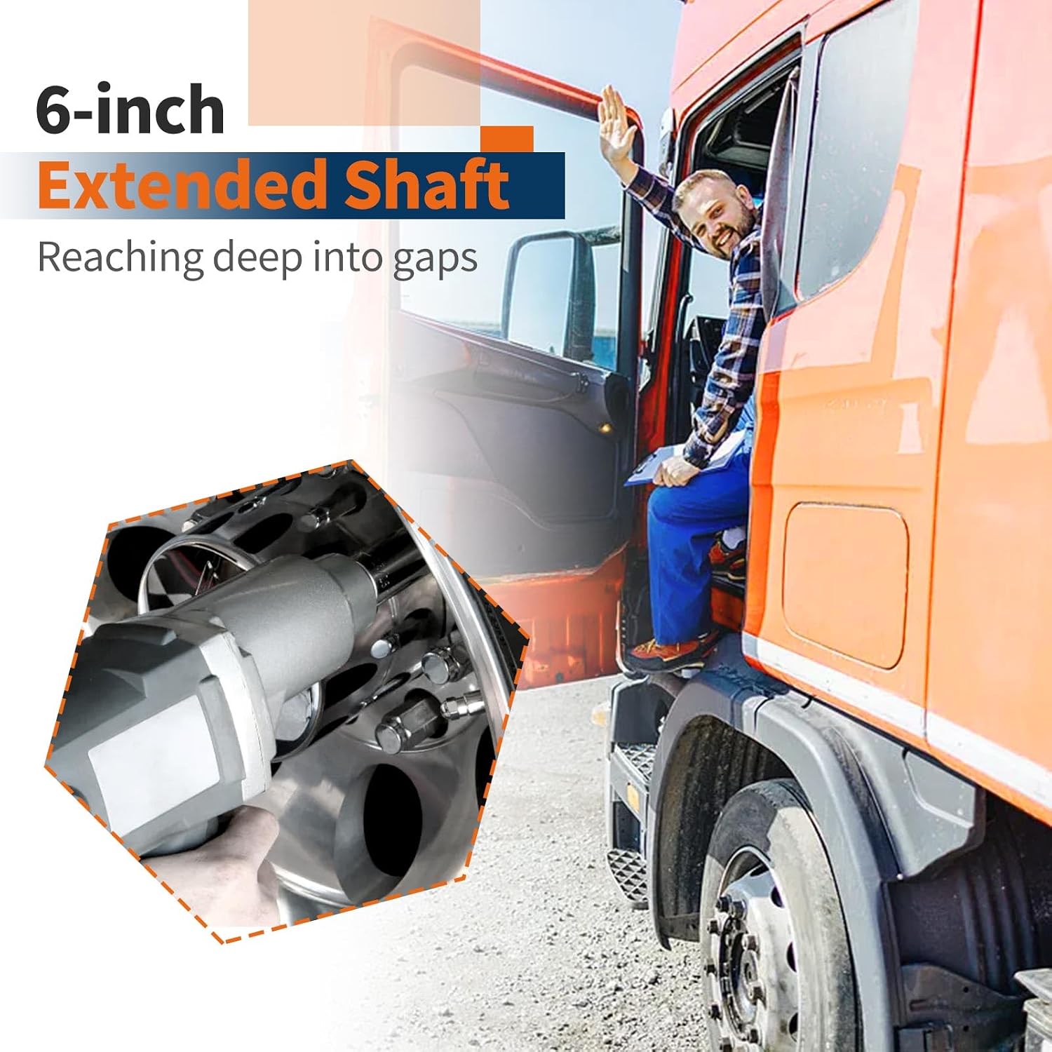 ​​LitartPRO 6Inch 3/4" 49000 Truck Cage Bolt Socket Tool,42CrMo,Truck Air Brakes with 800921 Cage Bolt,Extra Deep 3/4" Socket 1/2" Drive, Semi Truck,Diesel Mechanic & Air Brake Maintenance​​