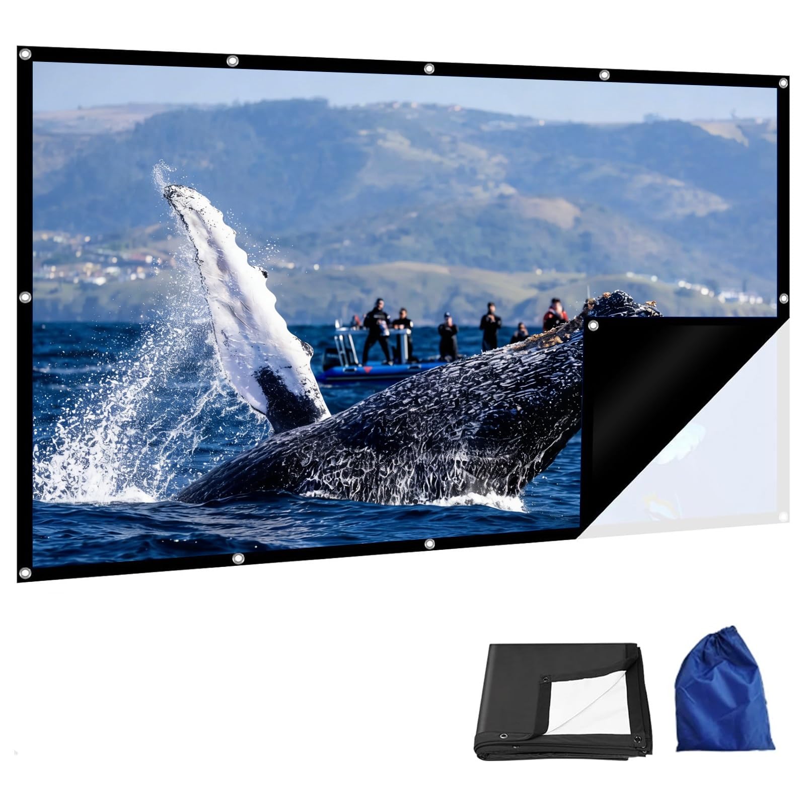 Amazon | 300インチ 大型 屋外 プロジェクタースクリーン 4K 16:9 HD