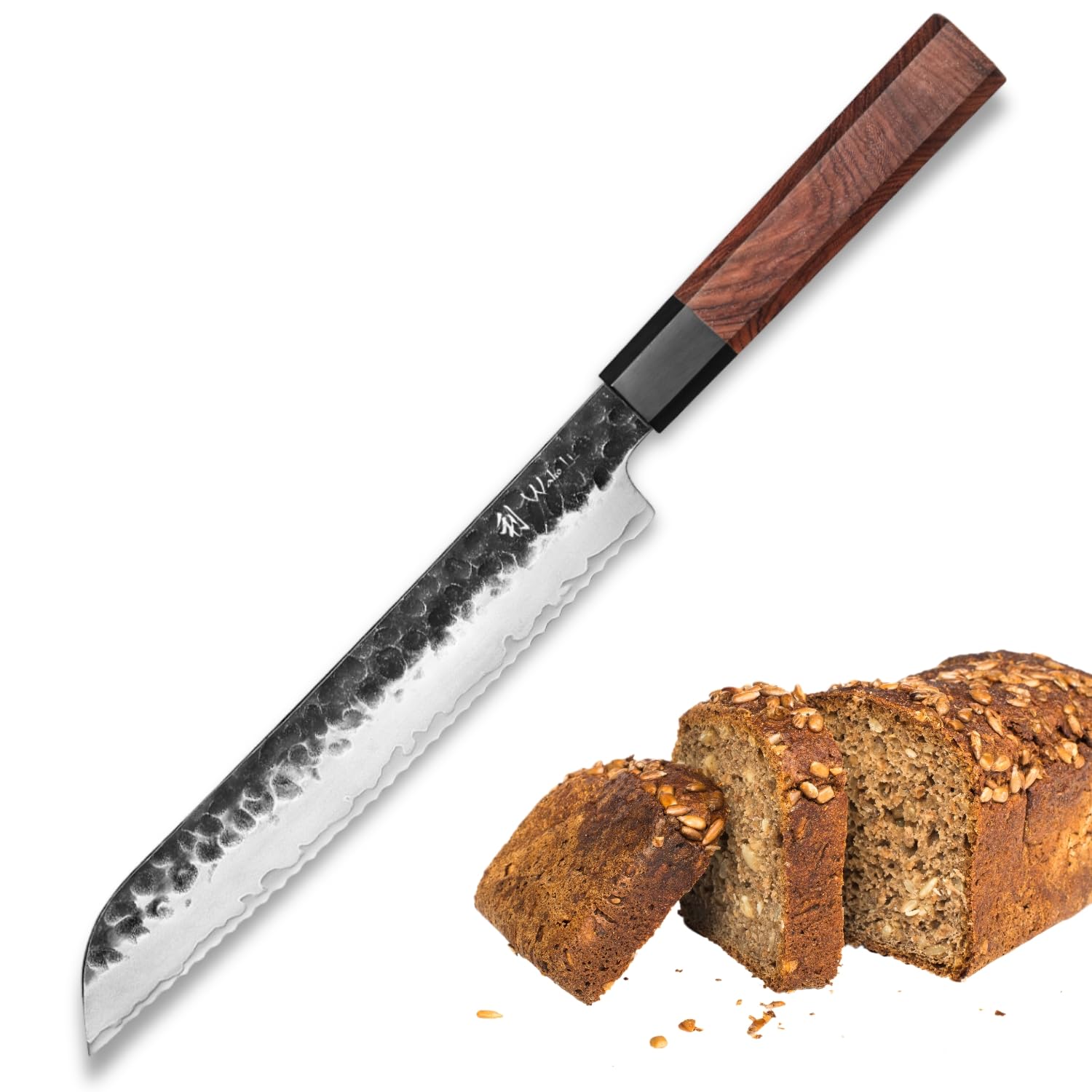 Wakoli Kensei Brotmesser, 22 cm Klinge, Wellenschliff, 3-Lagen-Verbundstahl