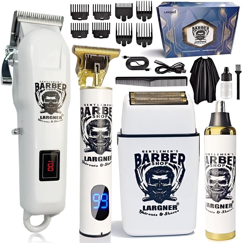 Professional Hair Clippers for Men - Cordless Beard Trimmer & T-Blade Hair Trimmer for Men, Rechargeable Clippers for Hair Cutting