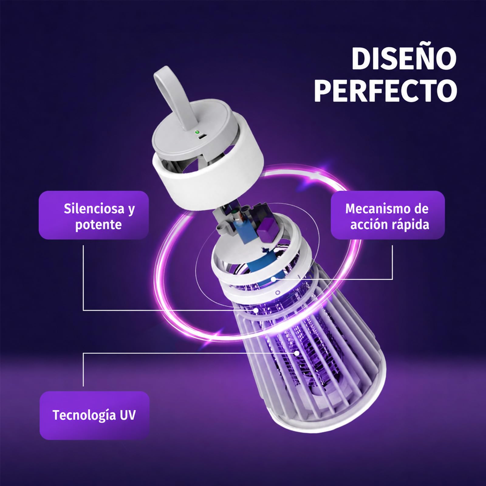 Zapfie Antimosquitos, Zapfie Lampara Antimosquitos, Zapfie Mosquito Lamp, Lámpara Antimosquitos para Acampada, Lámpara Antimosquitos Recargable, Recargable, Resistente Al Agua IPX4 (Rojo)
