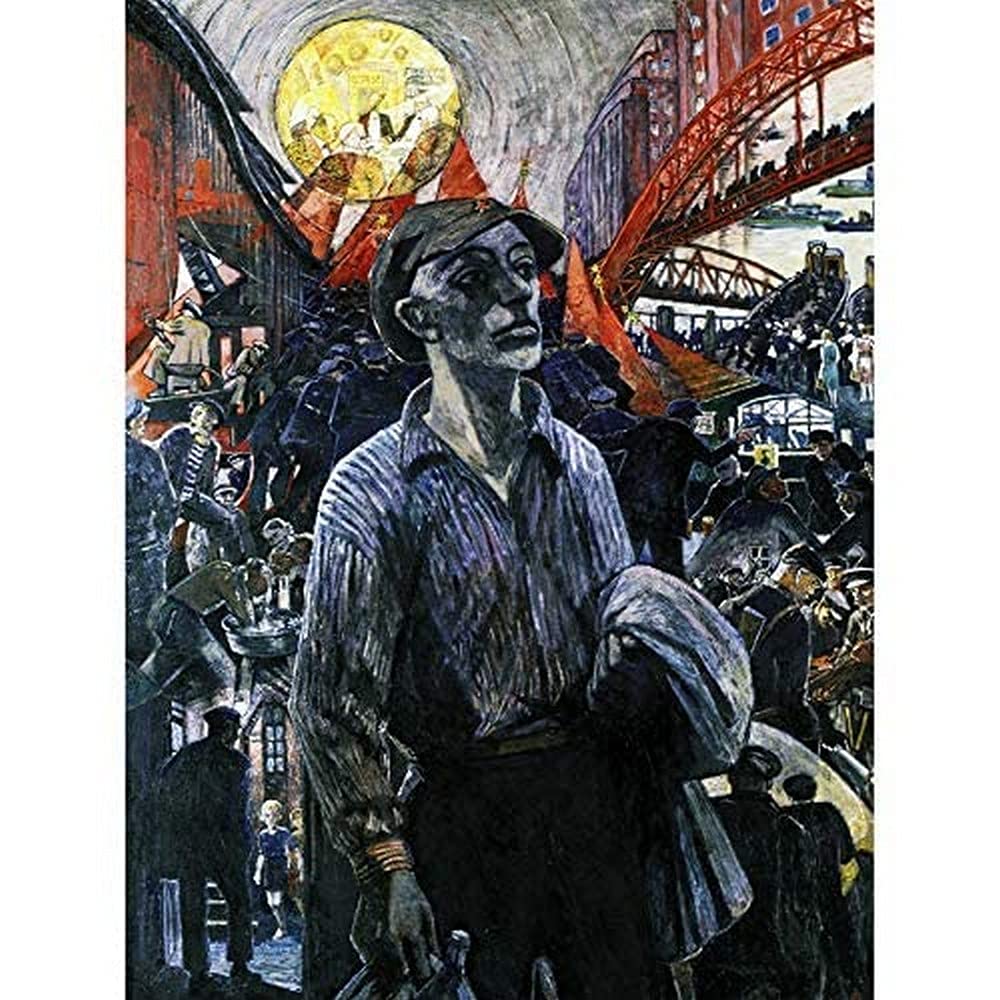 Vogeler Hamburg Shipyard Worker Painting Art Print Canvas Premium Wall Decor Poster Mural