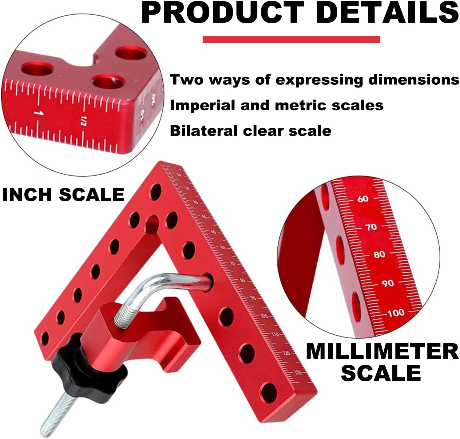 Corner Clamp for Woodworking,CNC Aluminum Alloy Right Angle Clamp,140mm/5.5" Woodworking Corner Clamp Set,90 Degree Positioning Squares Angle Clamp for DIY, Cabinet, Box & Frame Assembly