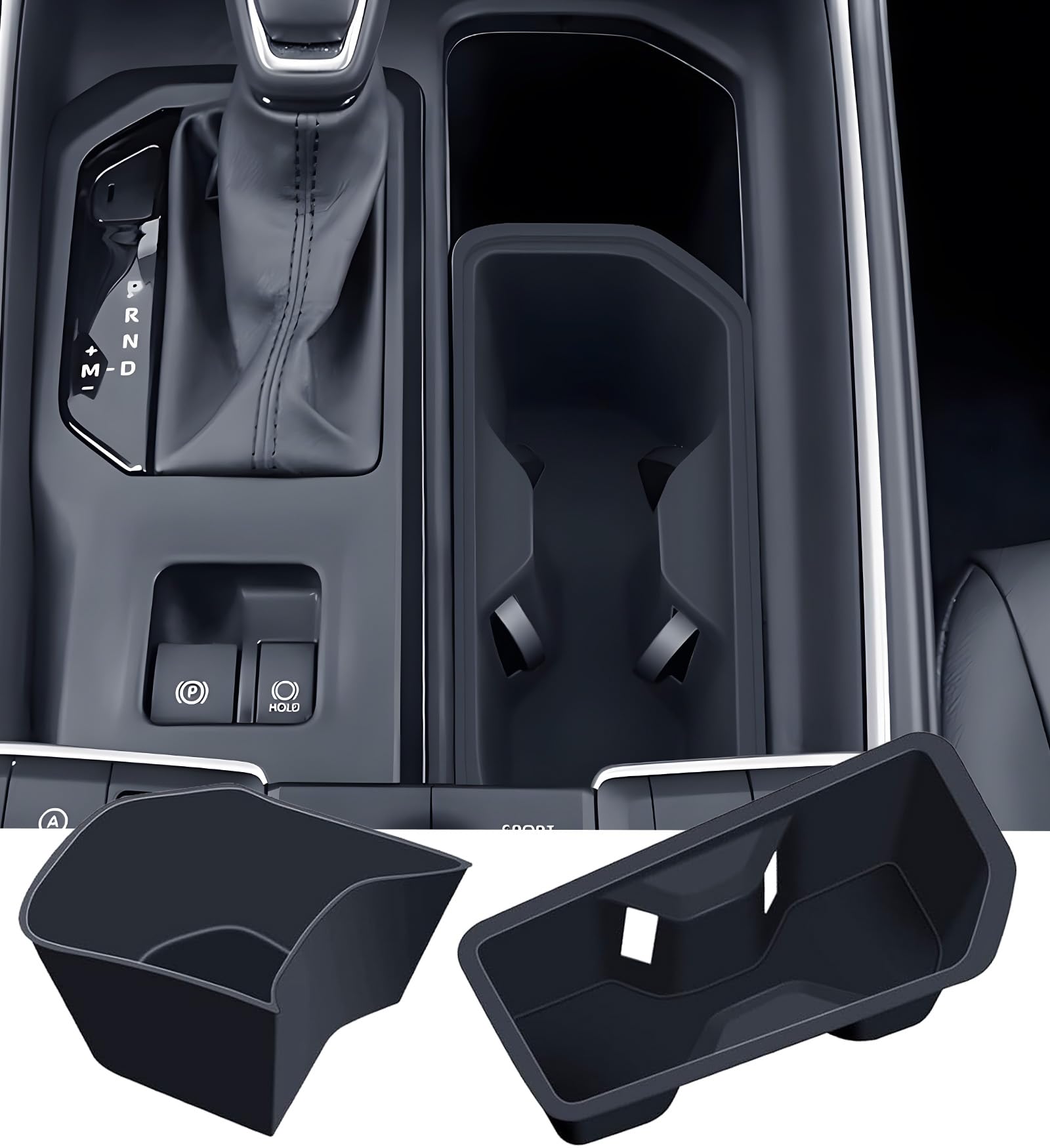 2 Pack Center Console Cup Holder Inserts for Toyota Grand Highlander 2026 2025 2024, Interior Accessories Silicone Car Cup Holder for 2024-2026 Grand Highlander, Black