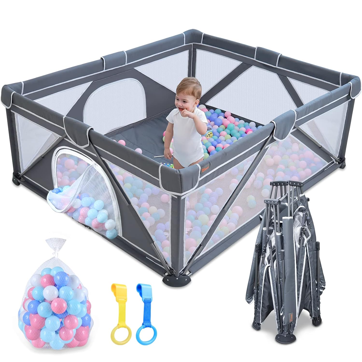 Foldable Baby Playpen, Yobear Large Playpen for Babies and