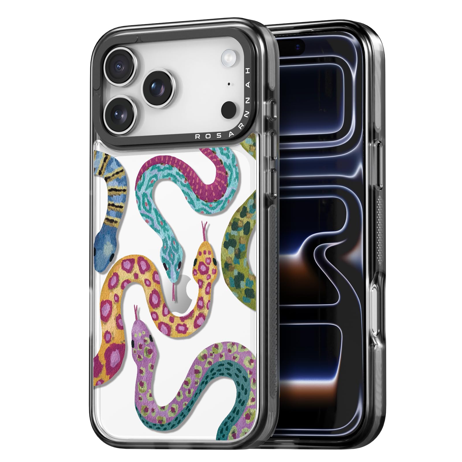 Coque iPhone Pro Max serpent noir Rosarnnah 17BS - 8