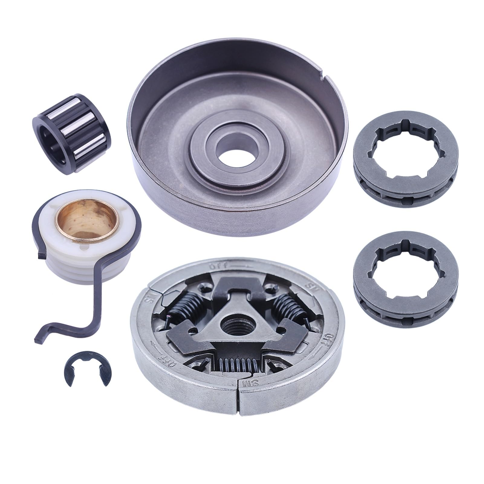 Piñón de tambor de embrague de 7 Uds. for Stihl MS361 MS440 MS461 MS460, piezas de repuesto con piñón de llanta de 3/8 Quot for motosierra 1128 007 1000