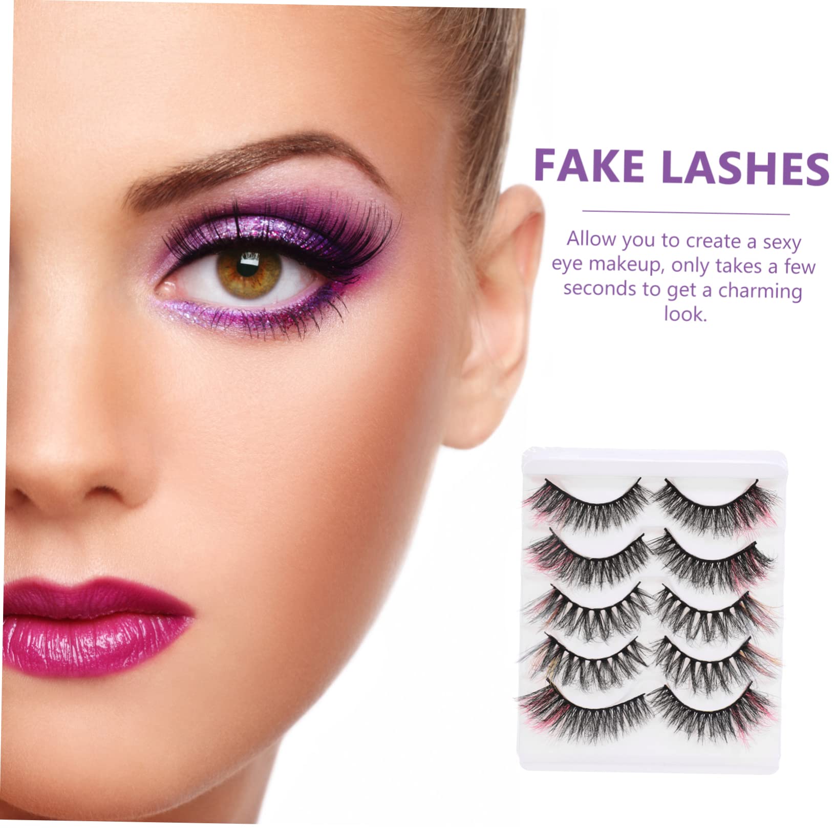 FRCOLOR 25 Paar Farbige Falsche Wimpern Cosplay Farbige Wimpern Asiatische e verlängerung Cosplay- Frauen Nachahmung Von Japan Kreuzen 3d