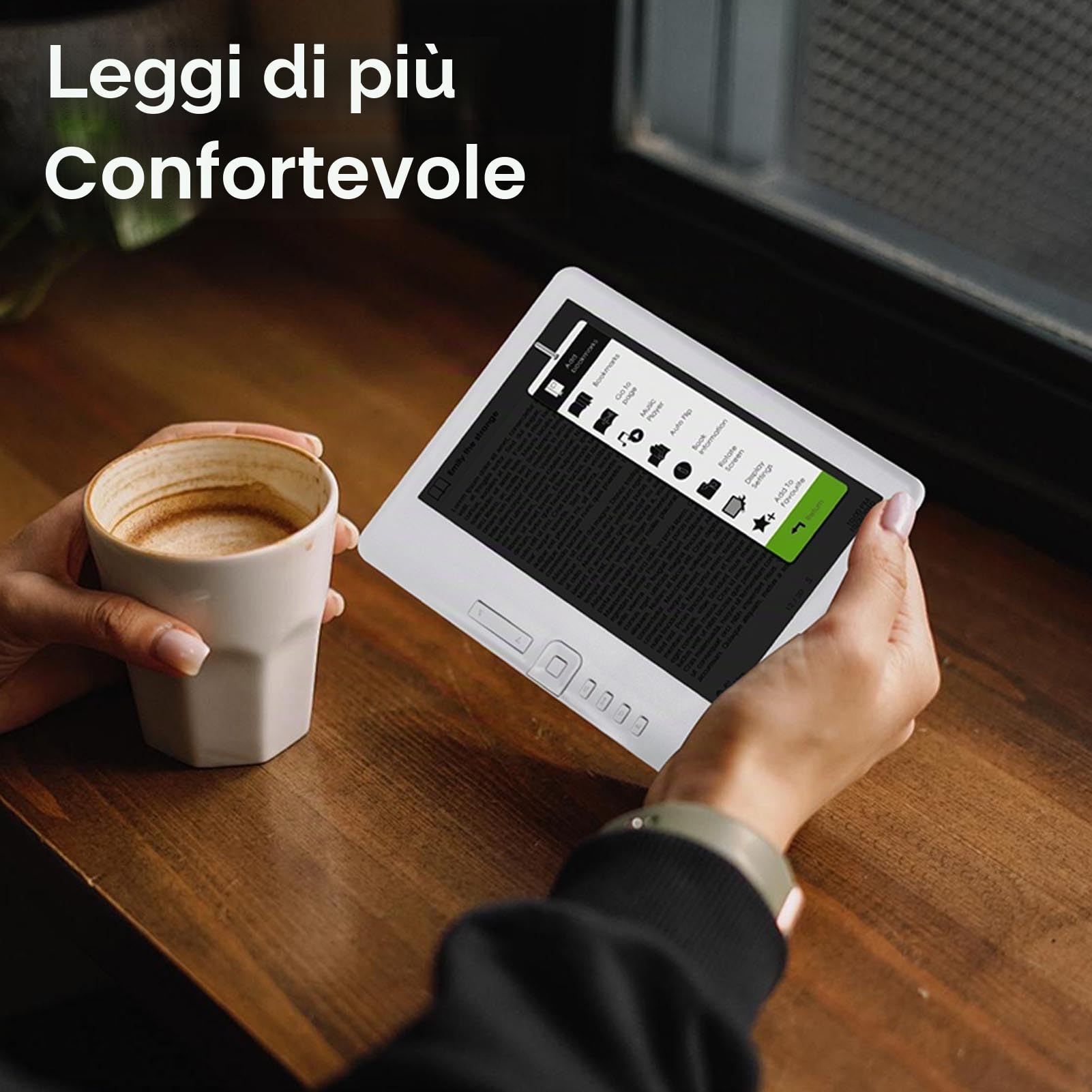 Annadue 7in E Reader con Custodia E Auricolari, Schermo TFT Portatile per Libri PDF TXT, Batteria da 20H, luminosità Regolabile, Lettore di Ebook Multimediale con Protezione dello (8G)