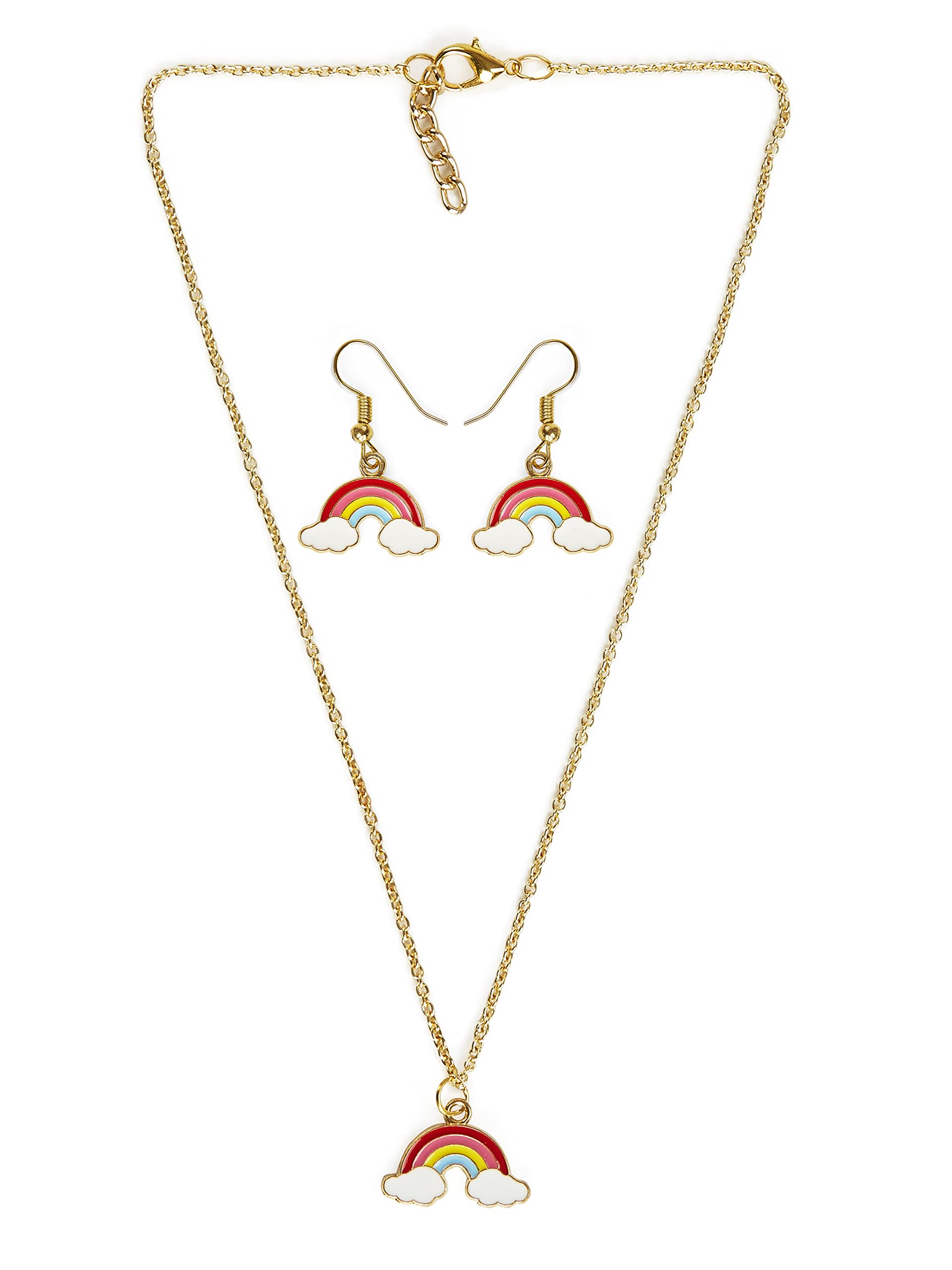 EnlightenManiAdorable & Stylish Rainbow Earrings + Necklace COMBO
