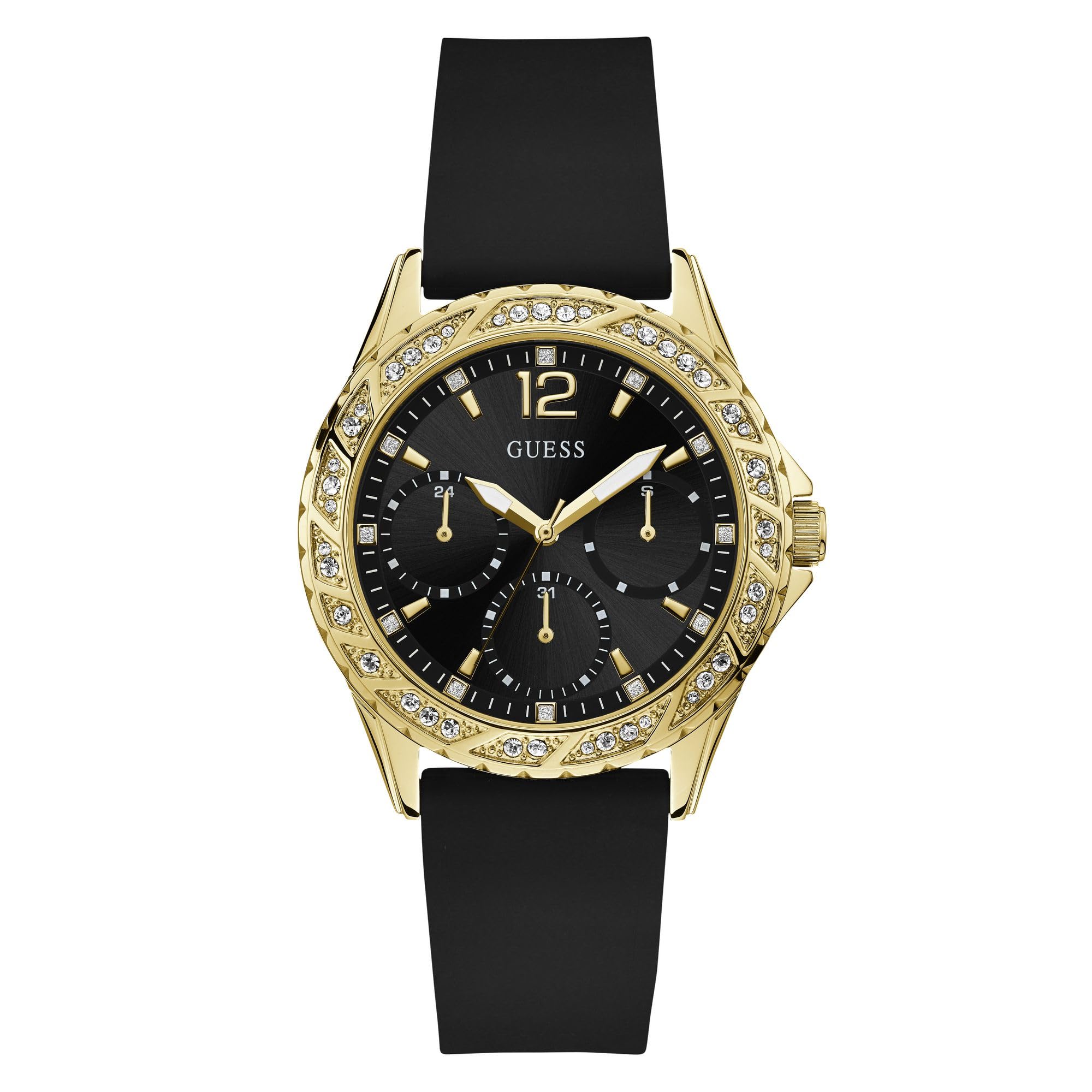GUESS Women Black Round Stainless Steel Dial Analog Watch-U1096L3M (B0BSB4YHSL) Amazon Price History, Amazon Price Tracker