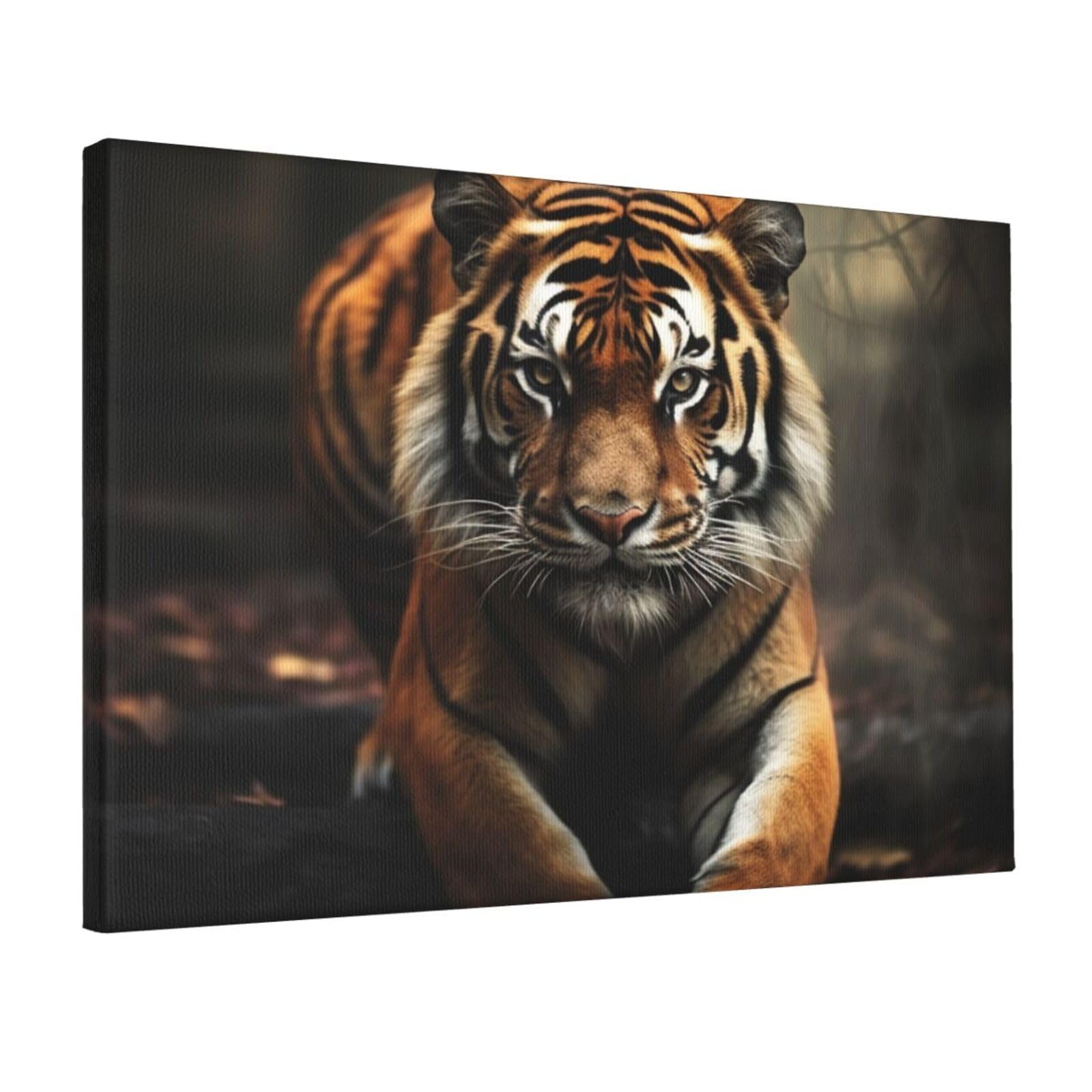 KLOPH Wild Animals Tiger Canvas Wall Art for Living Room 12"x18" Modern Artwork Painting for Bathroom Hanging Canvas Prints Aesthetic Wallart for Bedroom Kitchen Office Wall Decor