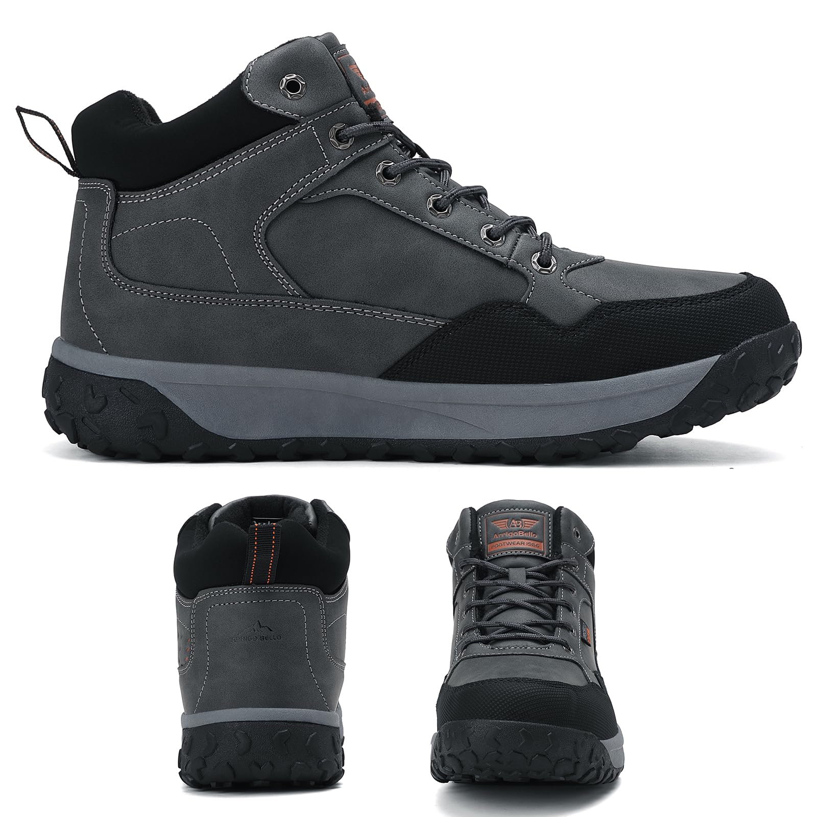 ARRIGO BELLO Winterschuhe Herren Warm Gefüttert Mid Schneestiefel Winterstiefel Rutschfeste Trekking Wanderschuhe Outdoorschuhe 41-46