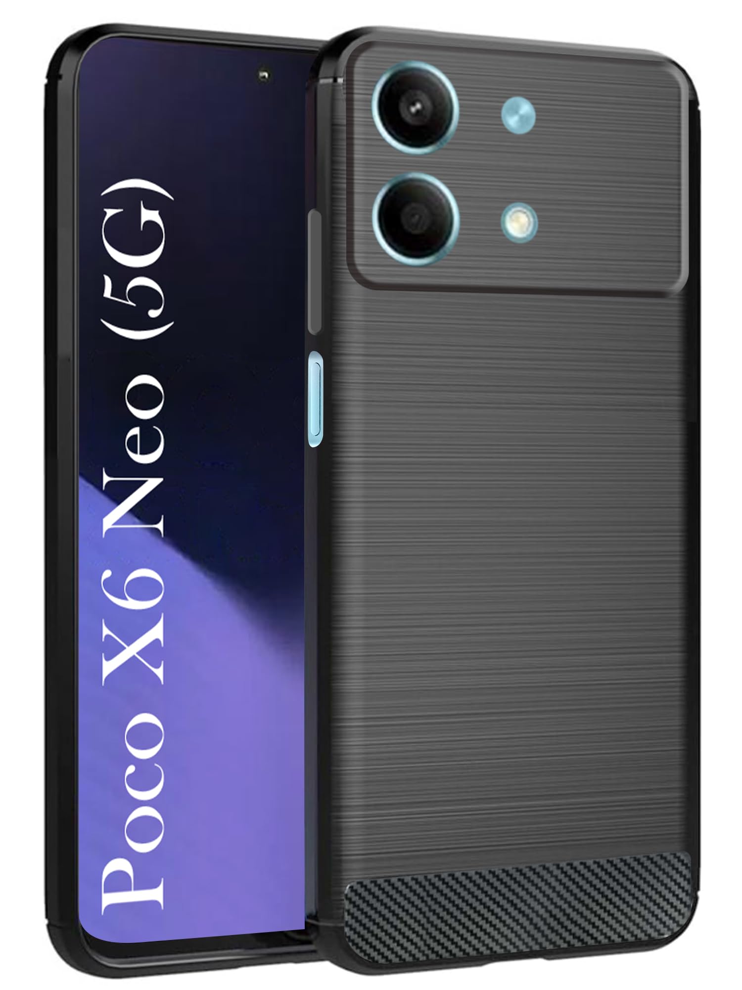 Jkobi Back Cover Case for Poco X6 Neo 5G (Hybrid Armor Case | Carbon Fiber Shockproof | Soft and Flexible | Black) (B0D4M256JX) Amazon Price History, Amazon Price Tracker