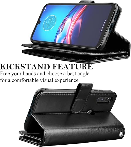 Miniatura 5 de Funda para Moto E 2020, para Motorola E 2020, Takfox de piel sintética con tarjetero de crédito 9 ranuras para tarjetas cierre magnético soporte