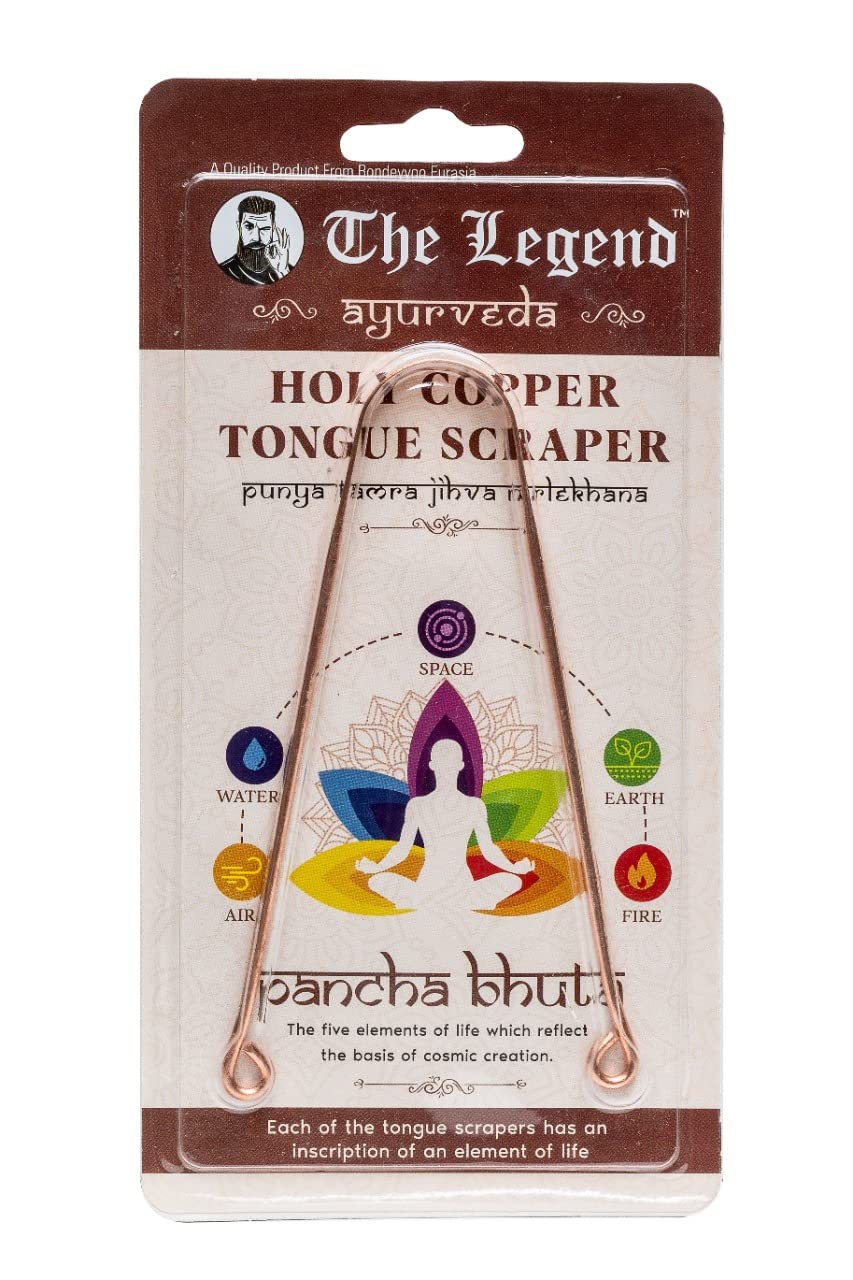 The Legend Ayurveda Heavenly Copper Tongue Cleaner or Scraper (Pack Of