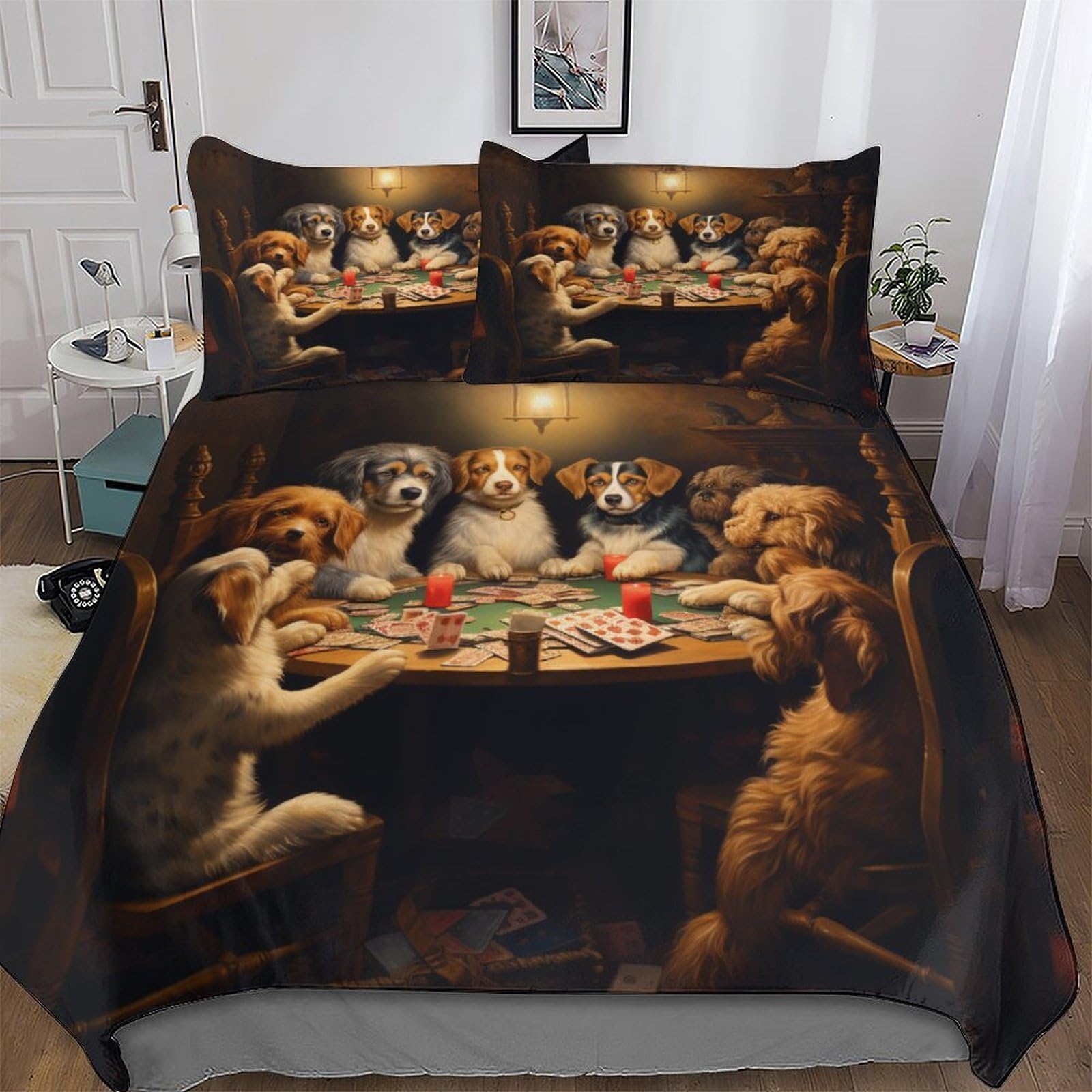AASWDDS Cute Dog Comforter Cover Bedding Set Kids Duvet Cover Bedspread Cover with Pillowcase Soft Quilt Cover for Youth And Adult King(220x240cm)