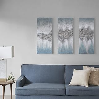 Madison Park Blue Embellished Hand Painted Luminous Wall Art-Canvas, 15