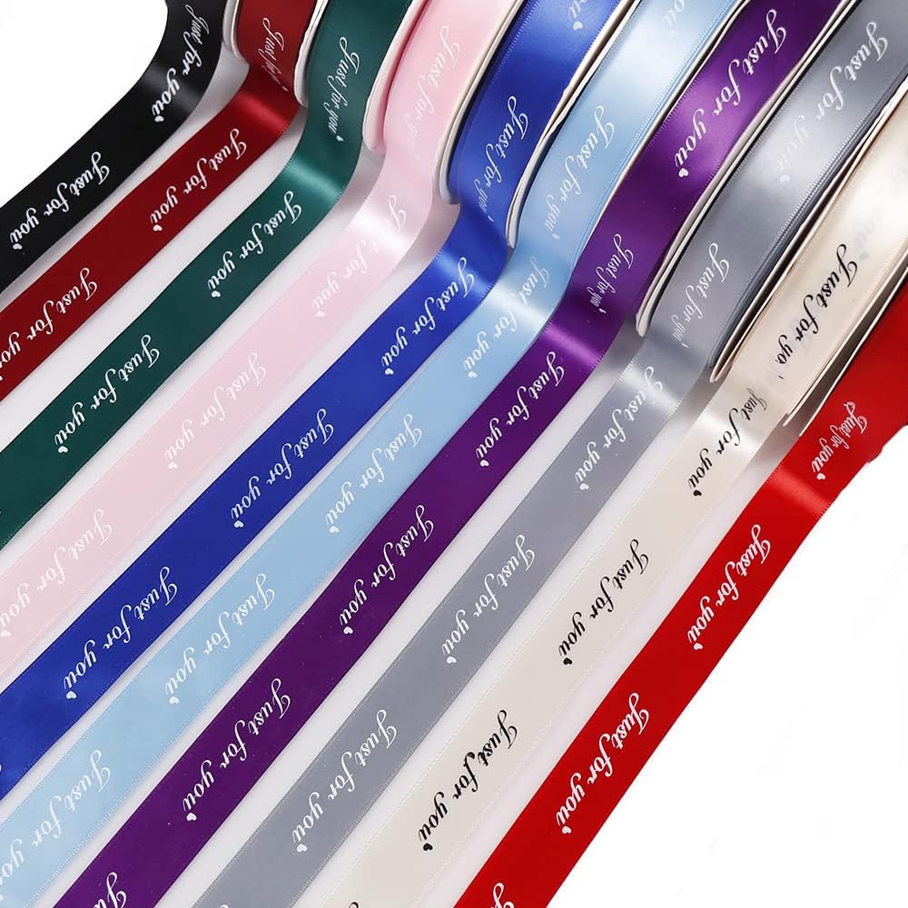 Personalized Ribbons for Party Favors，Custom Ribbons Personalized Baby Shower， Polyester Ribbon for Crafts Gift Wrapping Hair Bands Wedding Christmas Decoration (100Yards (90Meters),20mm)