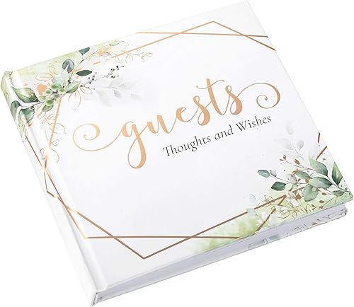 Lillian Rose Libro de visitas botánico y geométrico con detalles dorados, 0.65 x 8.25 x 8.15, multicolor