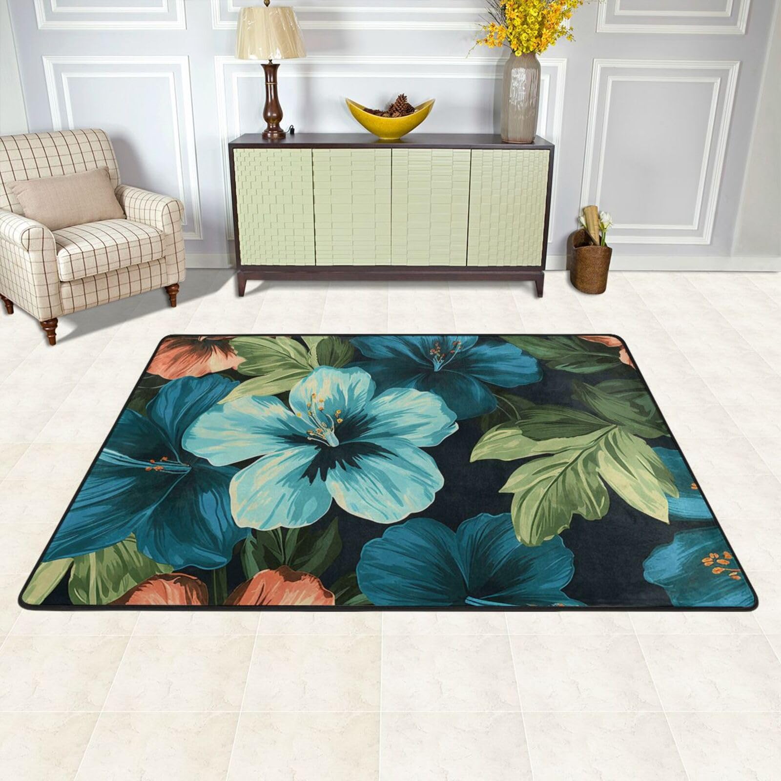 Tapis de sol lavable anti-glisse doux pour décoration d'intérieur