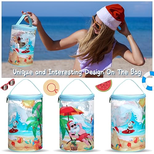 Miniatura 4 de Bolsa de maquillaje transparente para playa, bolsa de aseo de loción, bolsa de cosméticos de PVC impermeable con supervivencia en la playa, tortuga,