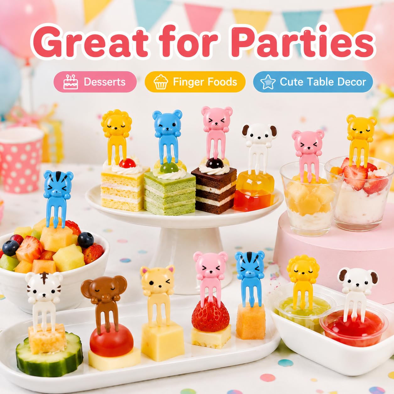 Mshine Animal Food Forks - Cute Kids Lunch Picks -7
