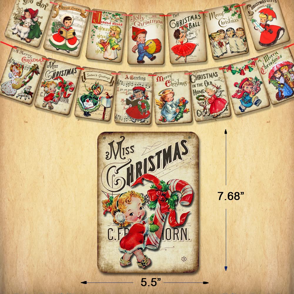 Dalaber 'Be Merry' Weihnachts-Banner Mit Schneeflocken - Wimpelkette Für Party, Kamin, Foto-Booth