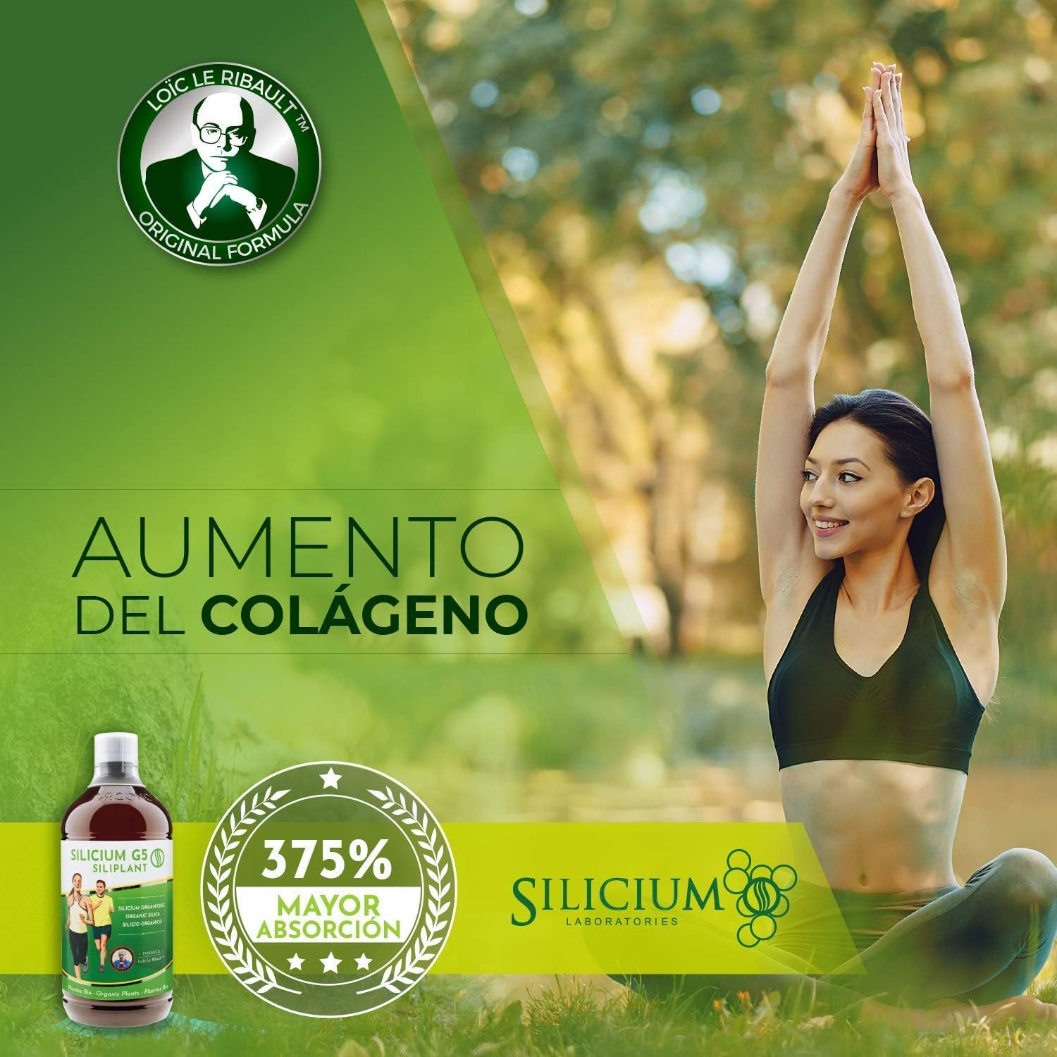 G5 Siliplant Silicio Liquido bebible - Aumenta la Producción de Colageno - Suplemento Huesos Articulaciones Piel Musculos