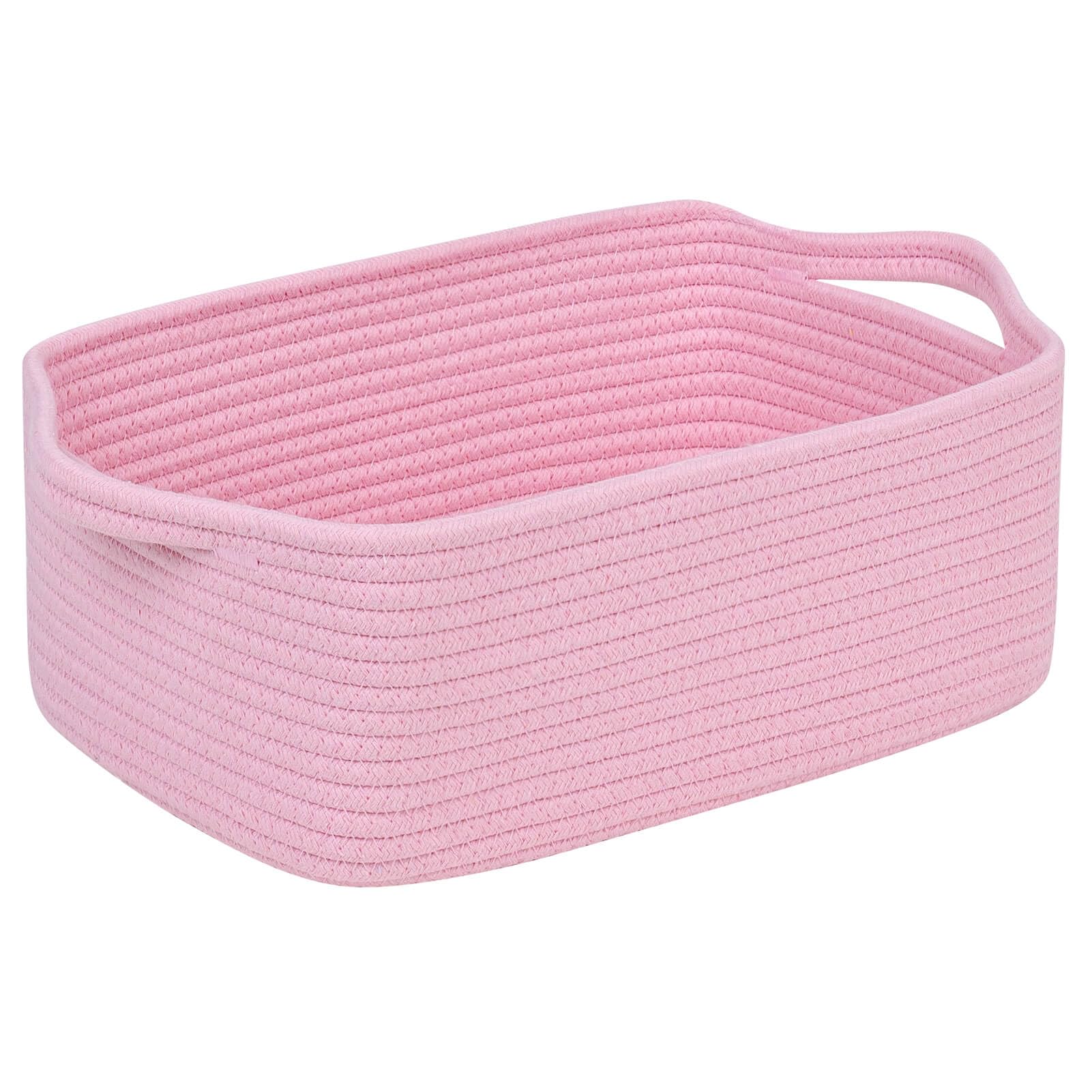 CubesLand Cute and Durable Small Cotton Rope Basket for Organizing, Woven Closet Storage Bin,Shelves Closet Storage Basket, Bathroom Storage Organizer