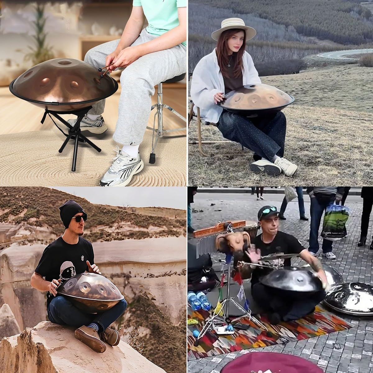 ハンドパン D Kurd 10音 440Hz ケース/スタンド付 ハングドラム ハンド