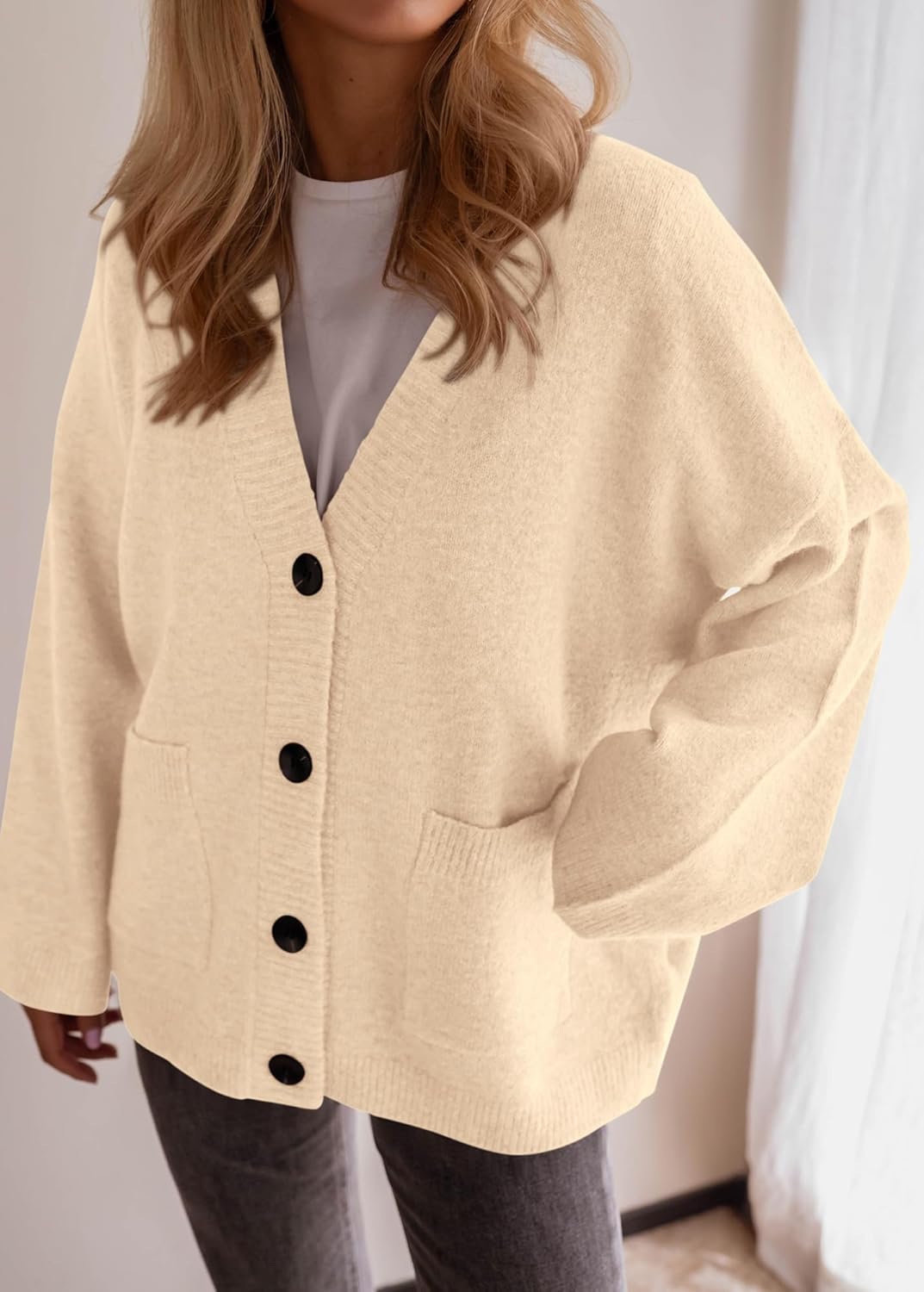 BTFBM Oversized Cardigan Sweaters for Women Trendy Fall Fashion 2025 Button Down Long Sleeve Chunky Knit Cardigans - Image 2