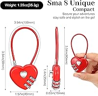 Vista 2 de Paquete de 2 candados de combinación de 3 dígitos, mini candado de combinación impermeable, candado de combinación pequeña, lindo candado con número